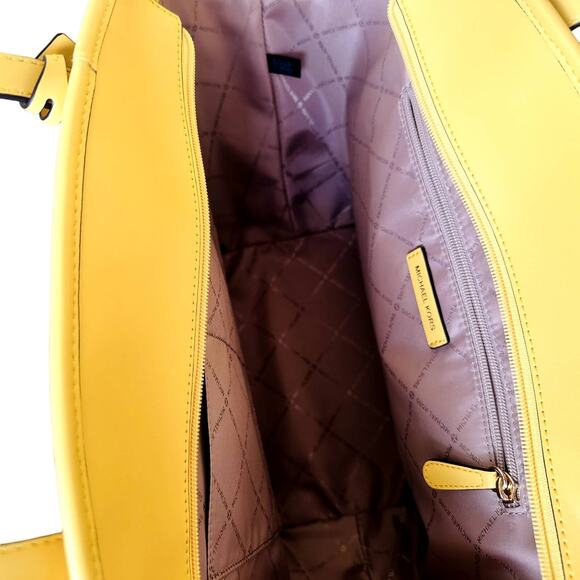 Michael Kors Kimber Tote Shopper Bag Daffodil Yellow Canvas NEW $558 w/Gift Box - Picture 4 of 9